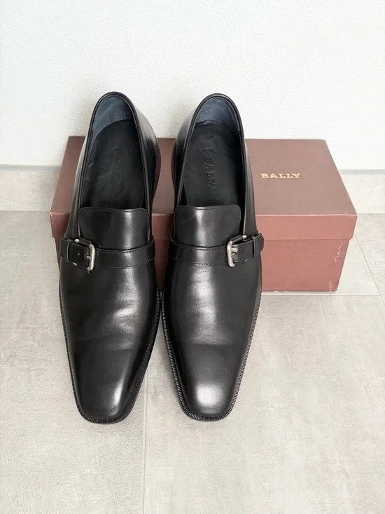 Bally Black Leather Monk Strap Oxfords - Picture 1 of 7
